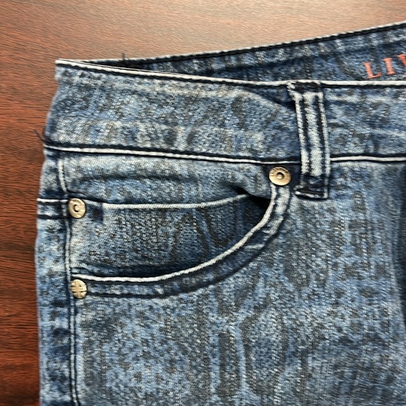 Liverpool Jeans Company “Abby” Skinny Jeans, Blue, Snake Skin Pattern, Size 10 - Picture 2 of 7